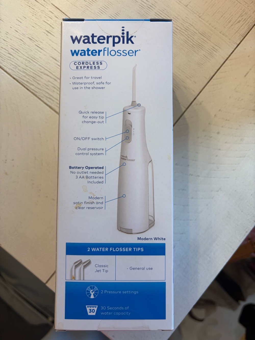 Waterpik Cordless Express Water Flosser NEW Sealed White - Picture 2 of 6